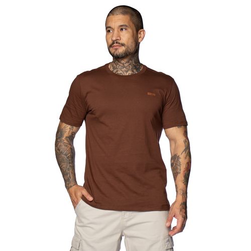 Camiseta Masculina Vida Marinha Básica Marrom
