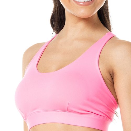 Top Feminino Estilo do Corpo com Alças Cruzadas Rosa Neon