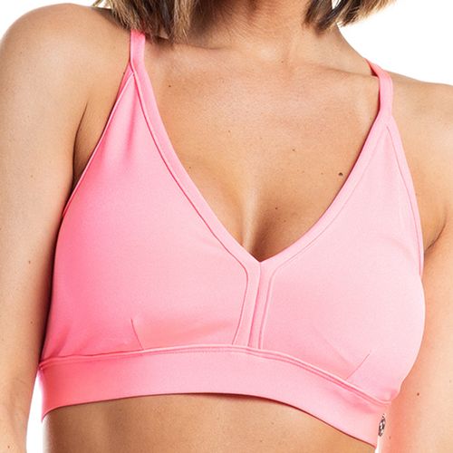 Top Feminino Estilo do Corpo Gym Brilho Alças Finas Rosa Neon