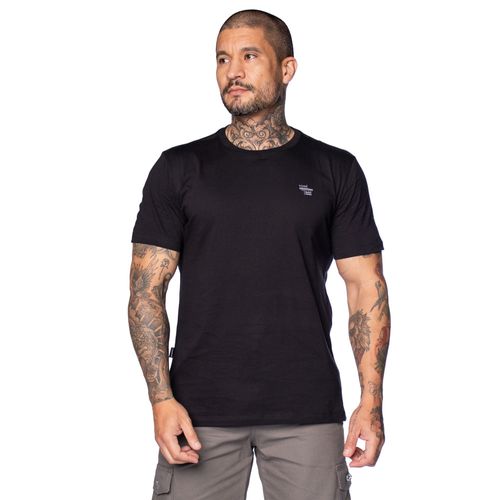 Camiseta Masculina Vida Marinha Básica Preta