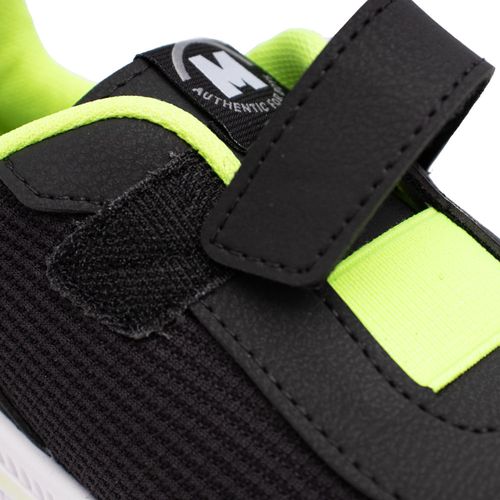 Tênis Infantil Molekinho Tecido Calce Fácil Preto/Verde Neon