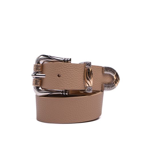 Cinto Feminino Luz Camila com Fivela e Ponteira Detalhada Nude