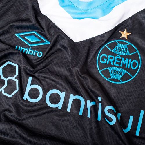 Camisa Masculina Umbro Grêmio Oficial 3 2024 Torcedor S/N Preto/azul