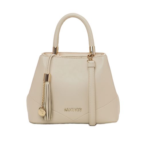 Bolsa Feminina Rafitthy Média com Duas Alças Bege Claro