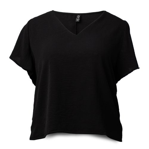 Blusa Feminina Averzzy Plus Size Manga Ampla Lisa Preta