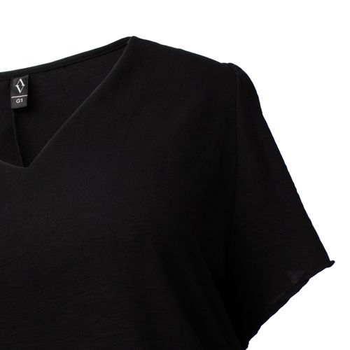 Blusa Feminina Averzzy Plus Size Manga Ampla Lisa Preta