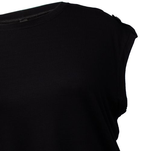 Blusa Feminina Averzzy Plus Size Sem Mangas com Botões Preta
