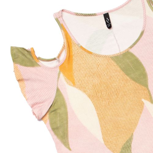 Vestido Feminino Averzzy Plus Size Estampado com Decote nos Ombros Rosa