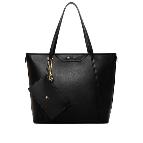 Bolsa Feminina Rafitthy Tiracolo Grande com Divisória e Niqueleira Preto