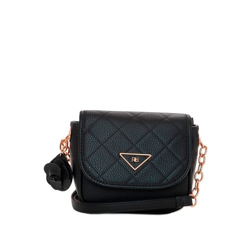 Bolsa Feminina Rafitthy Transversal Pequena Costuras Preto
