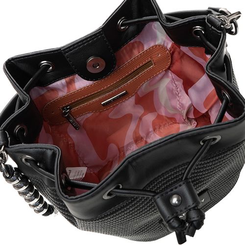 Bolsa Feminina Rafitthy Média Saco em Tressê Preto