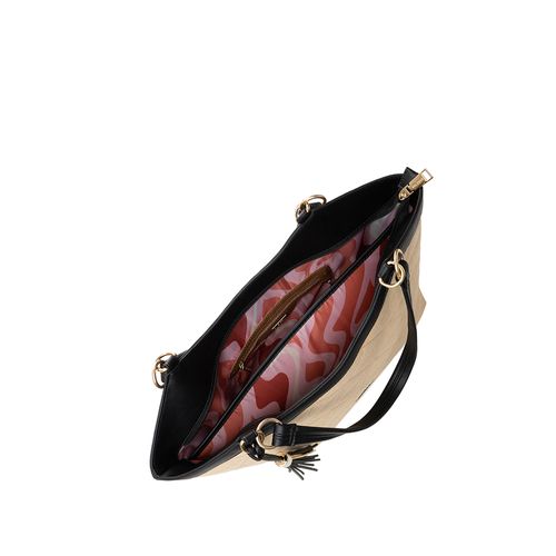 Bolsa Feminina Rafitthy Matelassê Tiracolo Grande Bege/preto