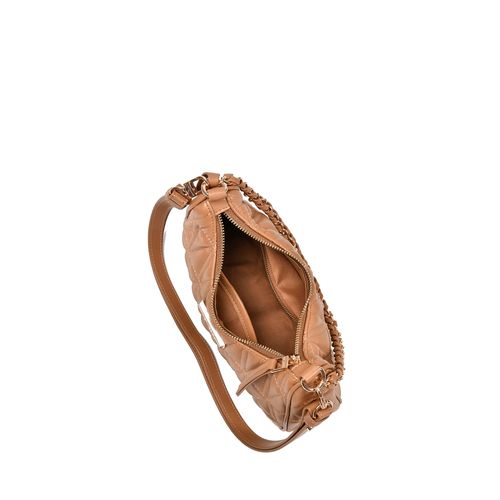 Bolsa Feminina Via Marte Média Alça com Corrente Caramelo