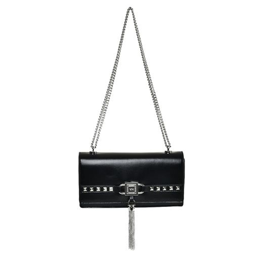 Bolsa Feminina Via Marte Transversal Detalhe de Tachinhas Preto