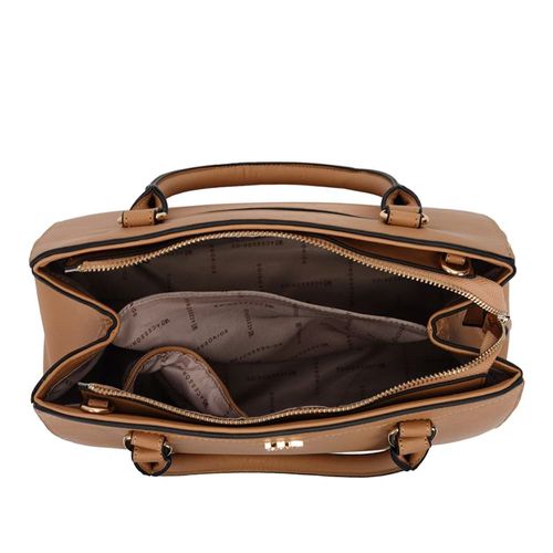 Bolsa Feminina WJ Tiracolo com Logo Média Caramelo