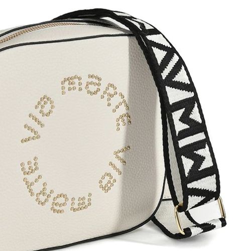 Bolsa Feminina Via Marte Transversal com Rebites Off White