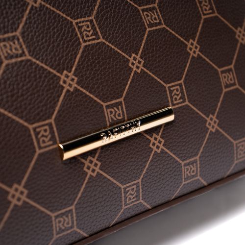 Bolsa Feminina Rafitthy Tote Monograma Média Marrom/Caramelo