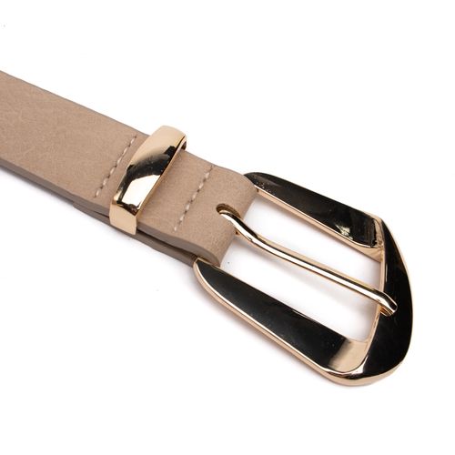 Cinto Feminino Luz Camila com Fivela Assimétrica Nude