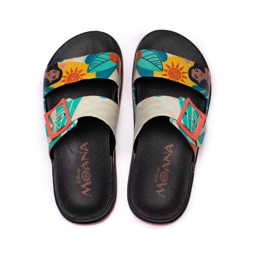 Chinelo Slide Infantil Grendene Disney Summer Moana Preto/vermelho