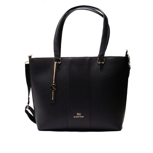 Bolsa Feminina Rafitthy Tiracolo com Adereço e Alça Extra Grande Preta