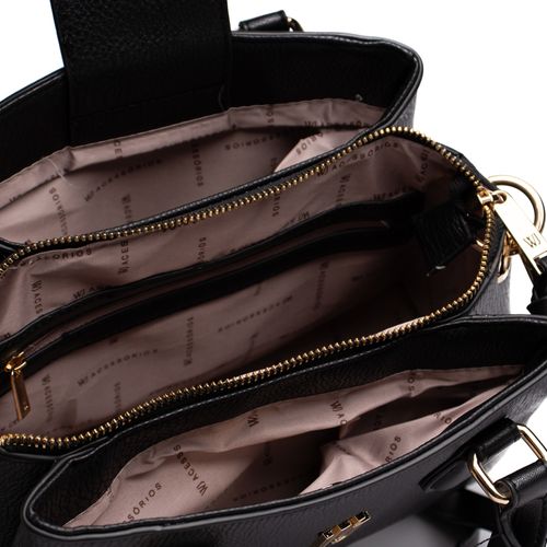 Bolsa Feminina WJ Saco Fecho Duplo Pequena Preta