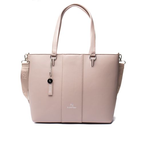 Bolsa Feminina Rafitthy Tiracolo com Adereço e Alça Extra Grande Bege