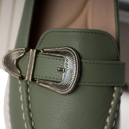 Mocassim Feminino Modare com Detalhe com Fivela Verde