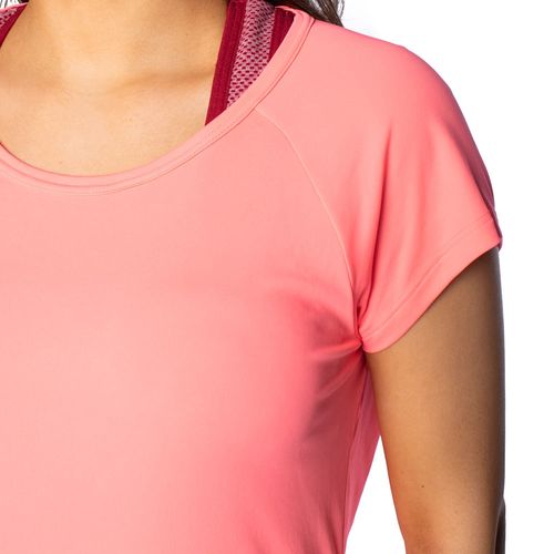 Blusa Feminina Estilo do Corpo de Poliamida Rosa Neon