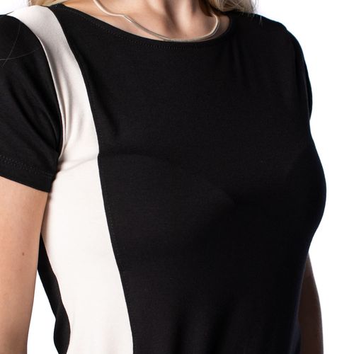 Blusa Feminina Giraffe com Recorte Lateral com Nó Preto