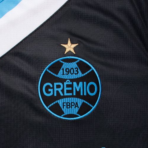 Camisa Masculina Umbro Plus Size Grêmio Oficial 3 2024 Torcedor Preto/Azul