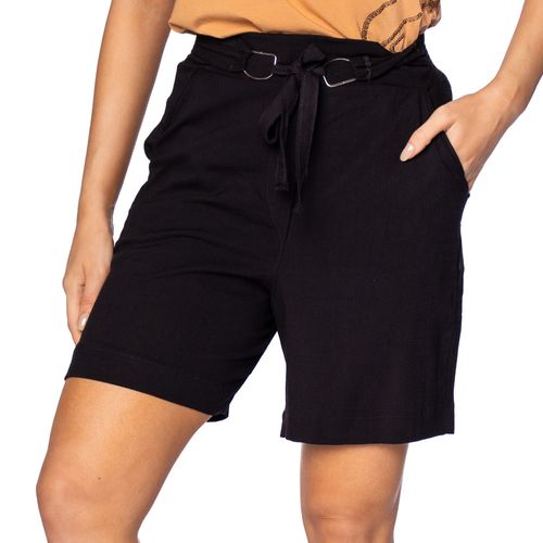 Short Feminino Giraffe Liso com Amarração Preto