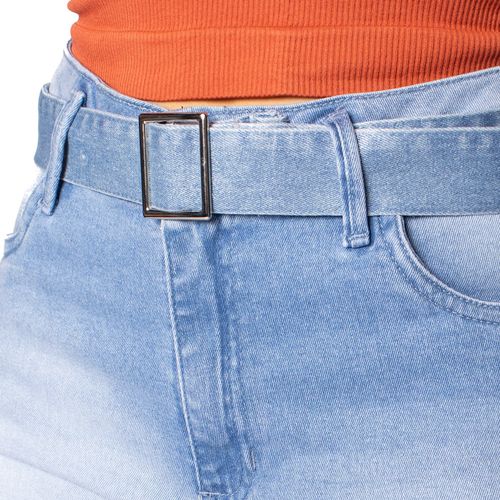 Short Jeans Feminino Max Denim Com Cinto Azul