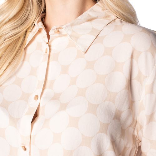 Camisa Feminina Mochine Estampada Bege Claro