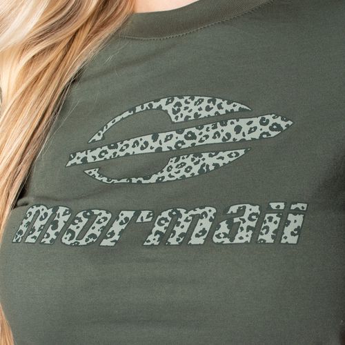 Camiseta Cropped Feminina Mormaii Logo Animal Print Verde