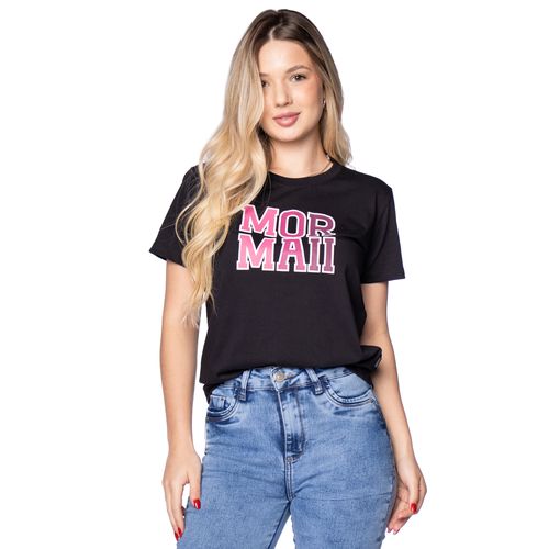 Camiseta Feminina Mormaii Logo Puff Preto