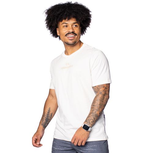 Camiseta Masculina Vida Marinha Básica Surf Off White