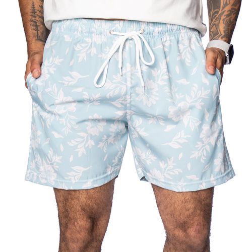 Short Masculino Marphim Estampa Floral Verde Claro