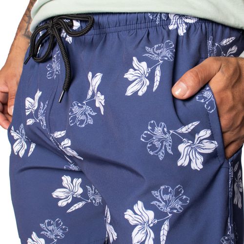 Short Masculino Marphim Estampa Floral Marinho