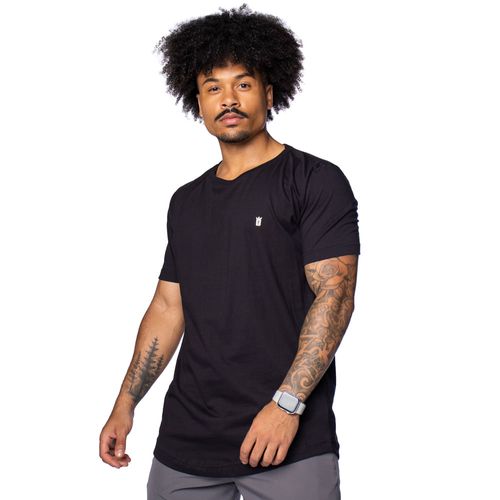 Camiseta Masculina Over Surf Básica Barra Arredondada Preto