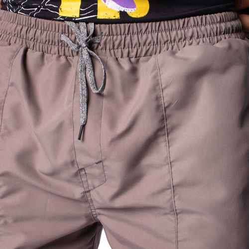 Short Masculino Nicoboco Tecido com Bolsos Marrom