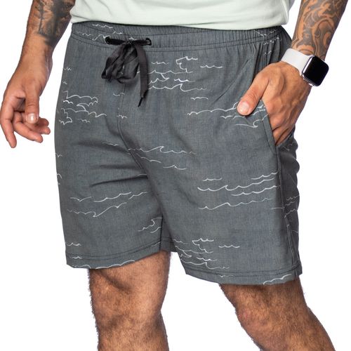 Short Masculino Marphim Estampa Ondas Musgo
