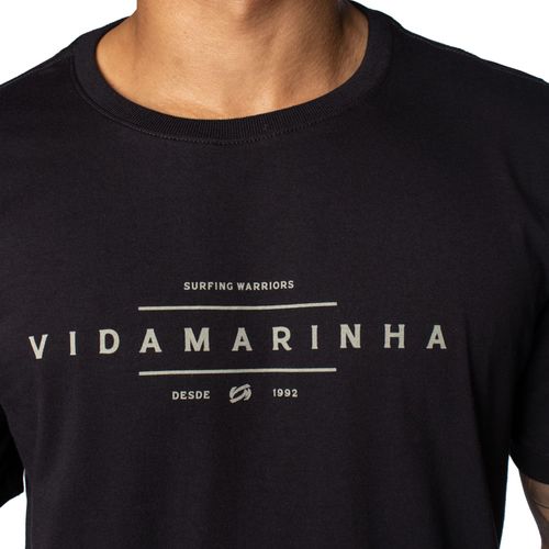 Camiseta Masculina Vida Marinha Surfing Warriors Preto