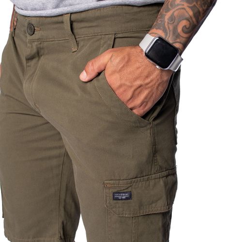 Bermuda de Sarja Masculina Max Denim Cargo Verde