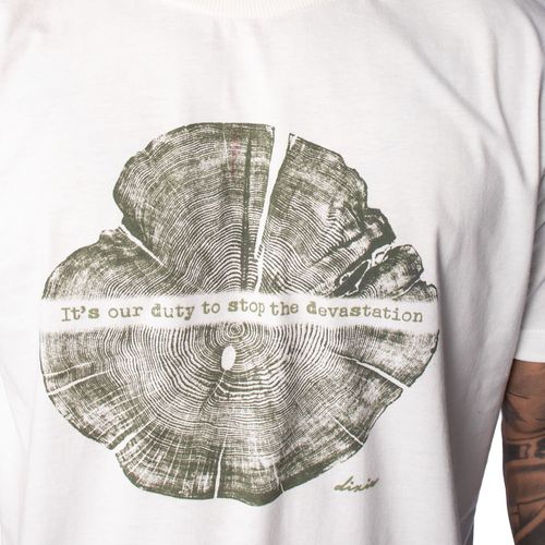 Camiseta Masculina Dixie Manga Curta Devastation Off White