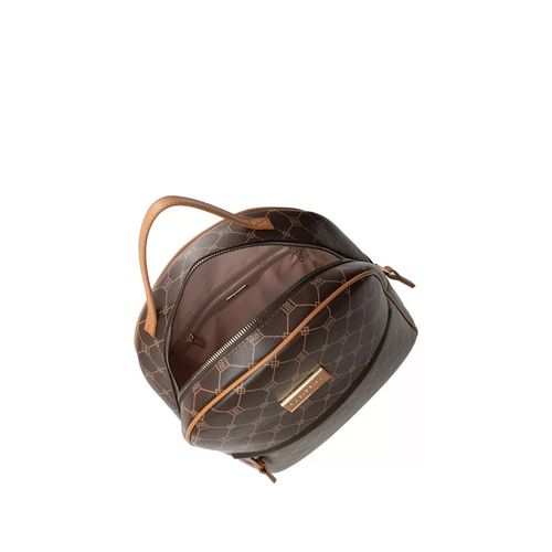 Mochila Feminina Rafitthy Média Monograma Marrom/Caramelo