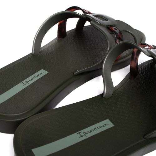 Rasteira Feminina Grendene Ipanema com Estampa Tartaruga Verde Escuro