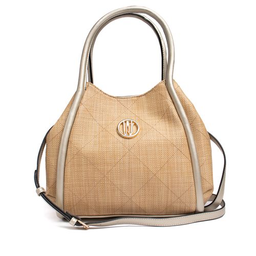 Bolsa Feminina WJ Satchel Grande Palha Bege