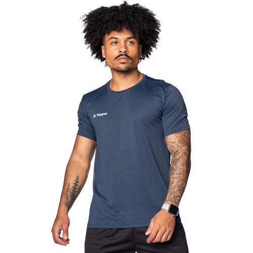 Camiseta Masculina Topper Treino Performance Mescla Marinho