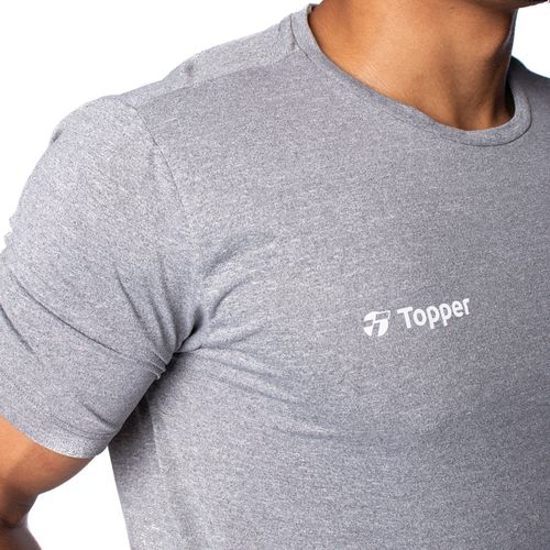 Camiseta Masculina Topper Treino Performance Mescla Cinza