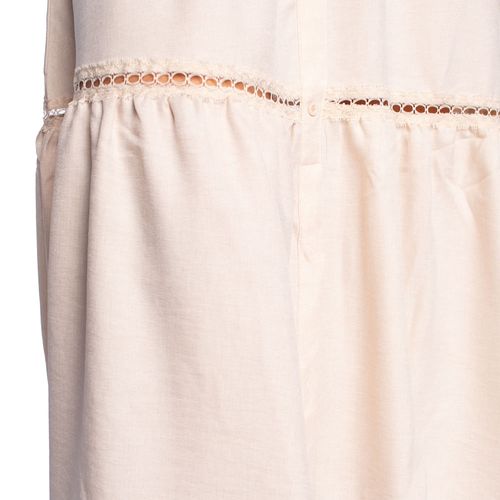 Vestido Midi Feminino Facinelli Ombro a Ombro Bege